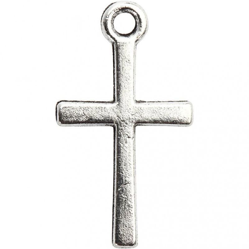 Kors anheng, forsølvet, 10x18mm. 20stk.
