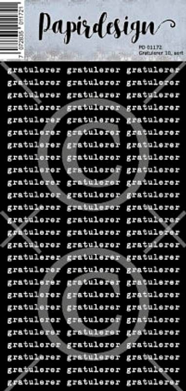 Papirdesign - Gratulerer 10, sort