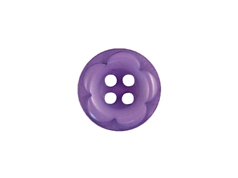 Knapp  Blomst  4-hull 13mm  Lilla