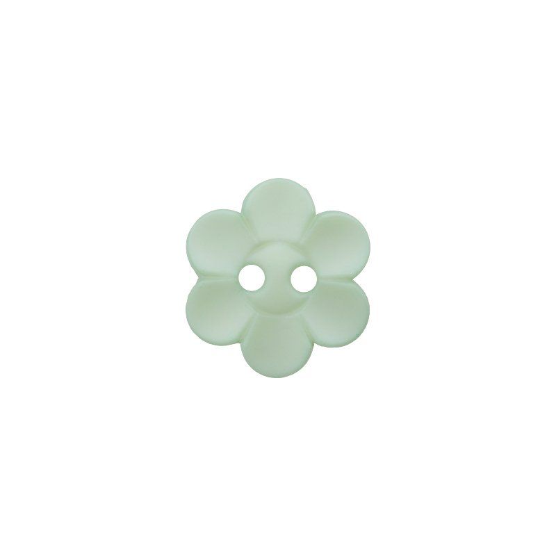 Knapp 454180  2-hulls BLOMST 12mm  24 Lys grønn