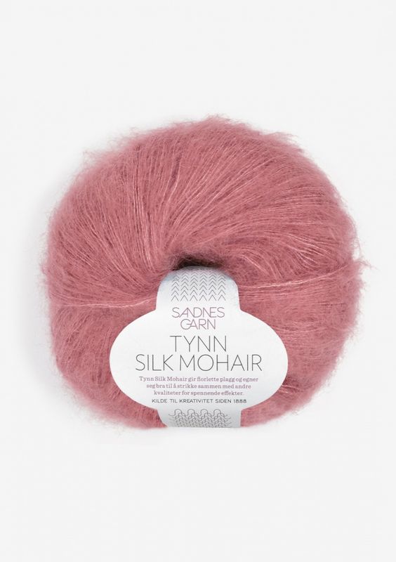 Sandnesgarn Tynn Silk Mohair 4244 Mørk Gammelrosa