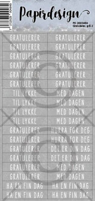 Hovedbilde Papirdesign - Gratulerer grå